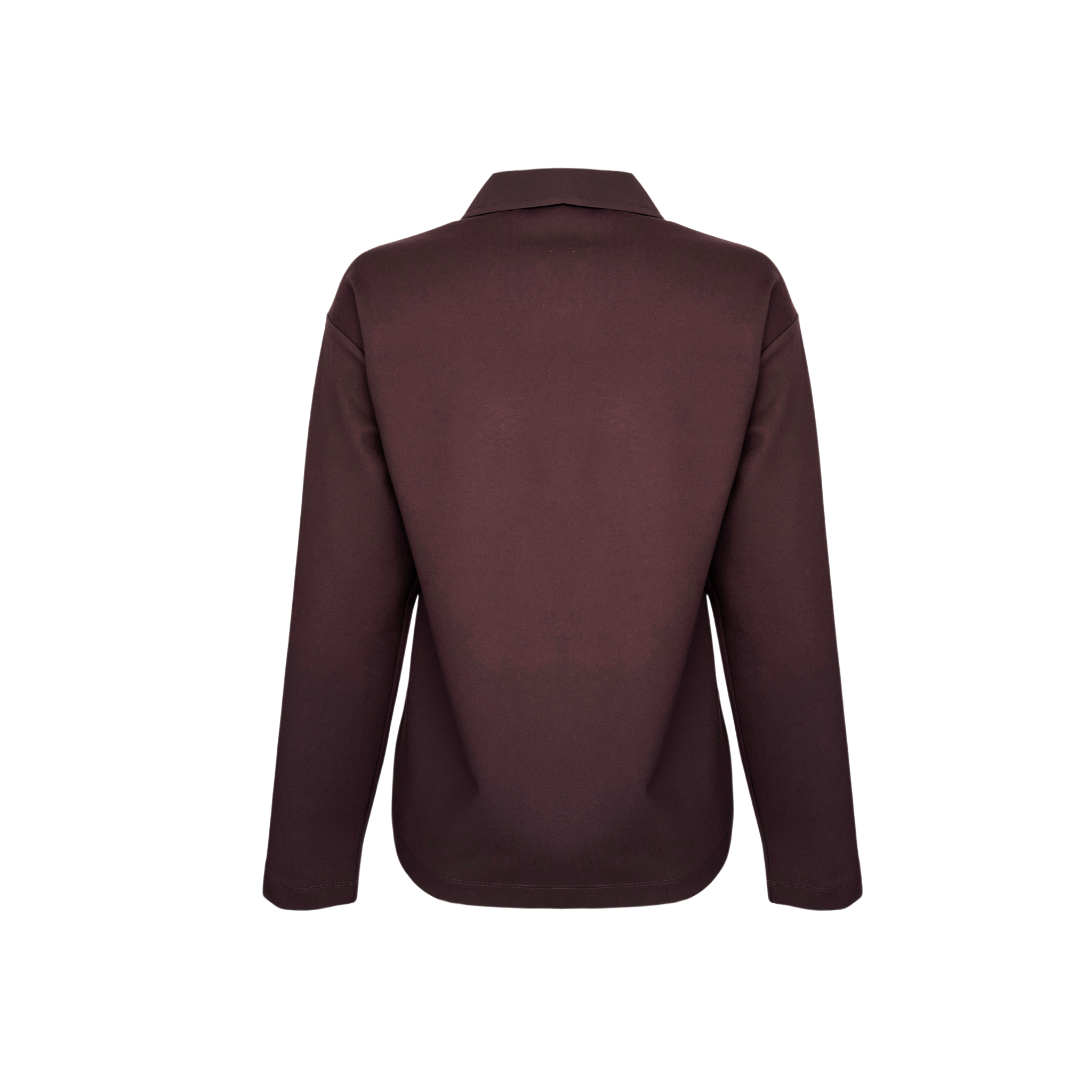 FABRIC MIX ZIP COLLAR SWEATSHIRT BURGUNDY