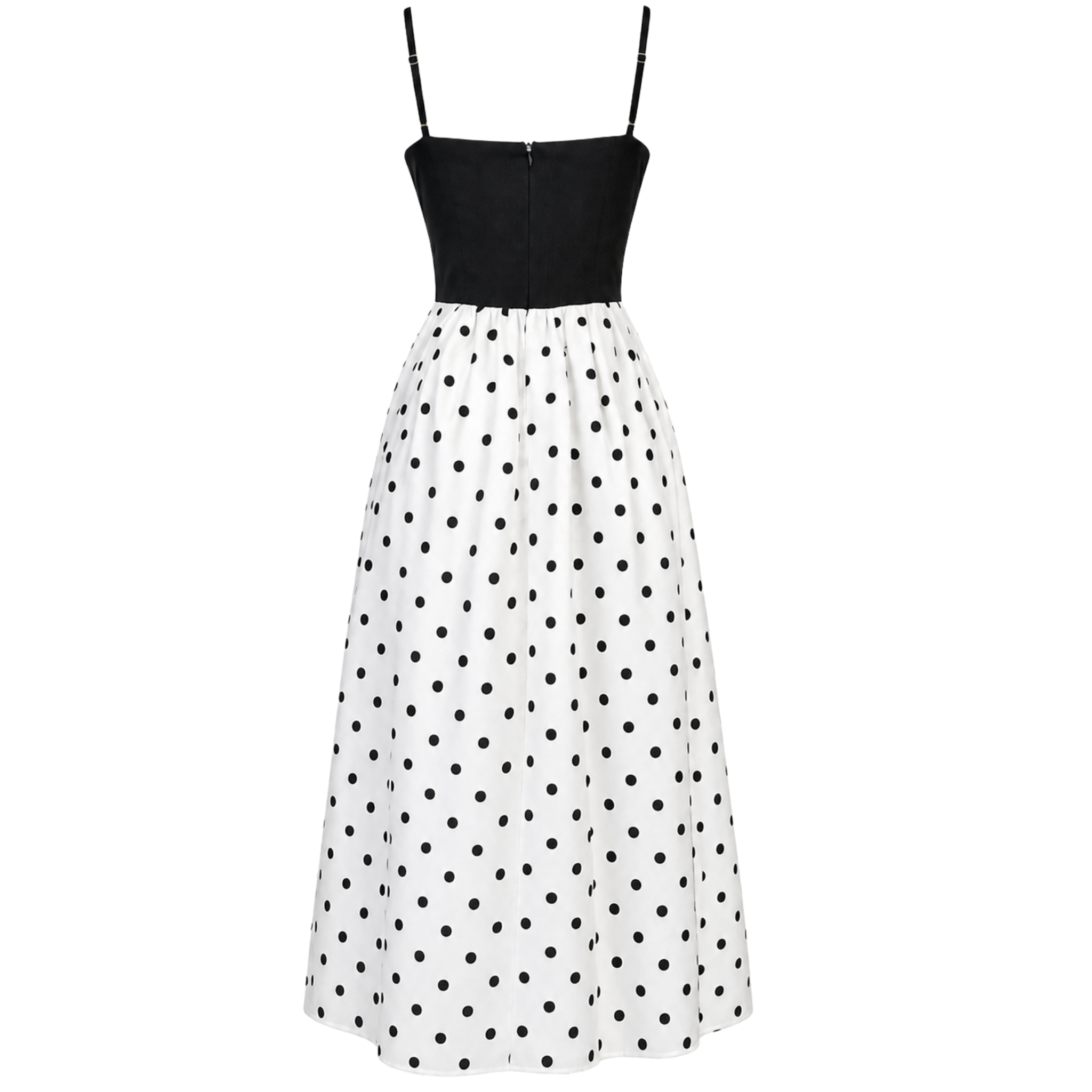 FINE STRAPPY POLKA DOT PATTERN DRESS