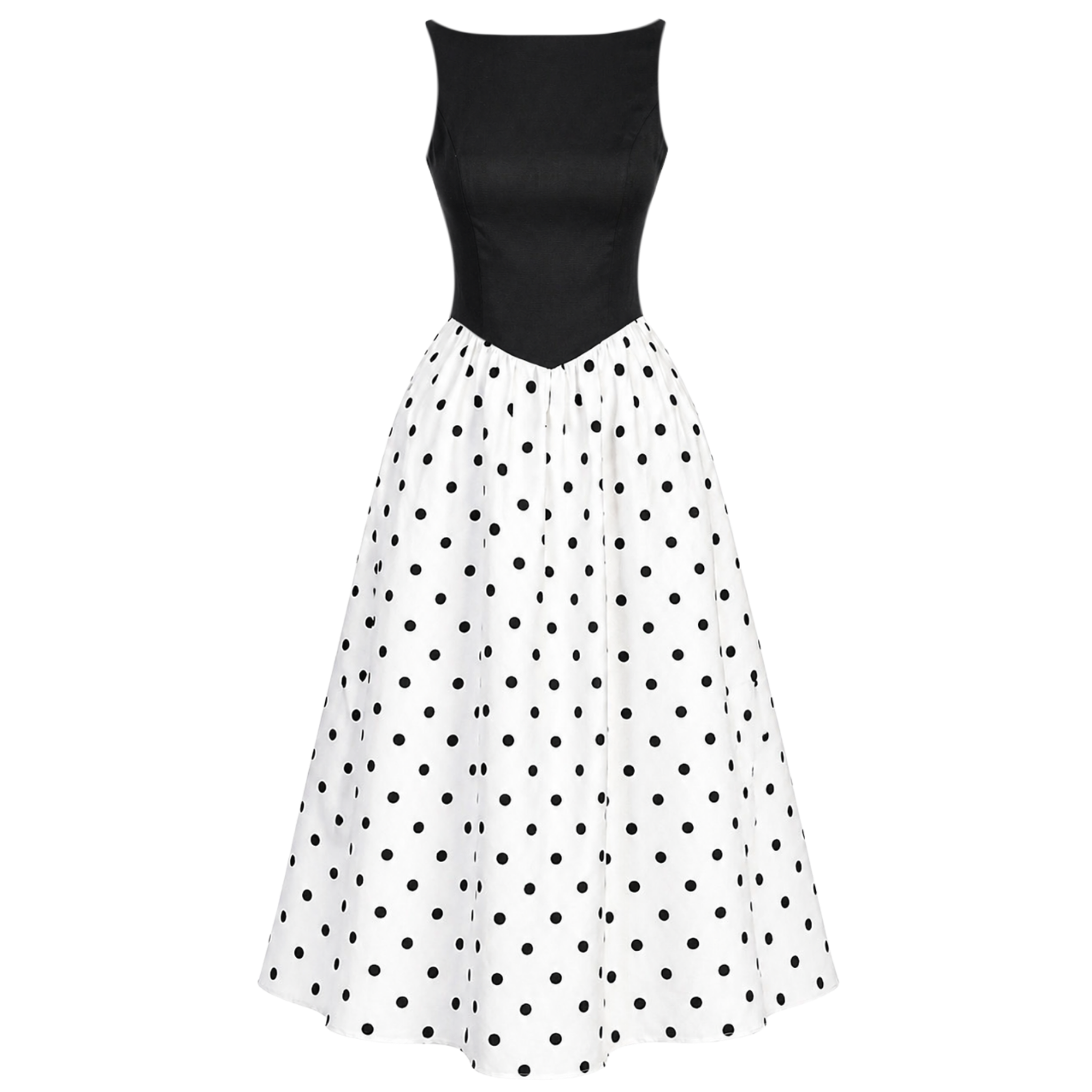 FINE STRAPPY POLKA DOT PATTERN DRESS
