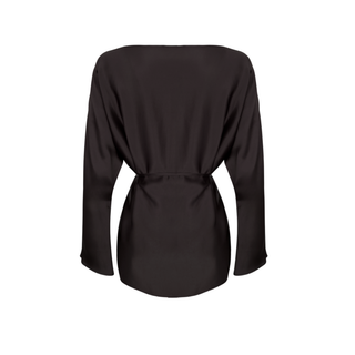 %100 RAYON SATEN IŞILTILI TAKIM KOYU KAHVE