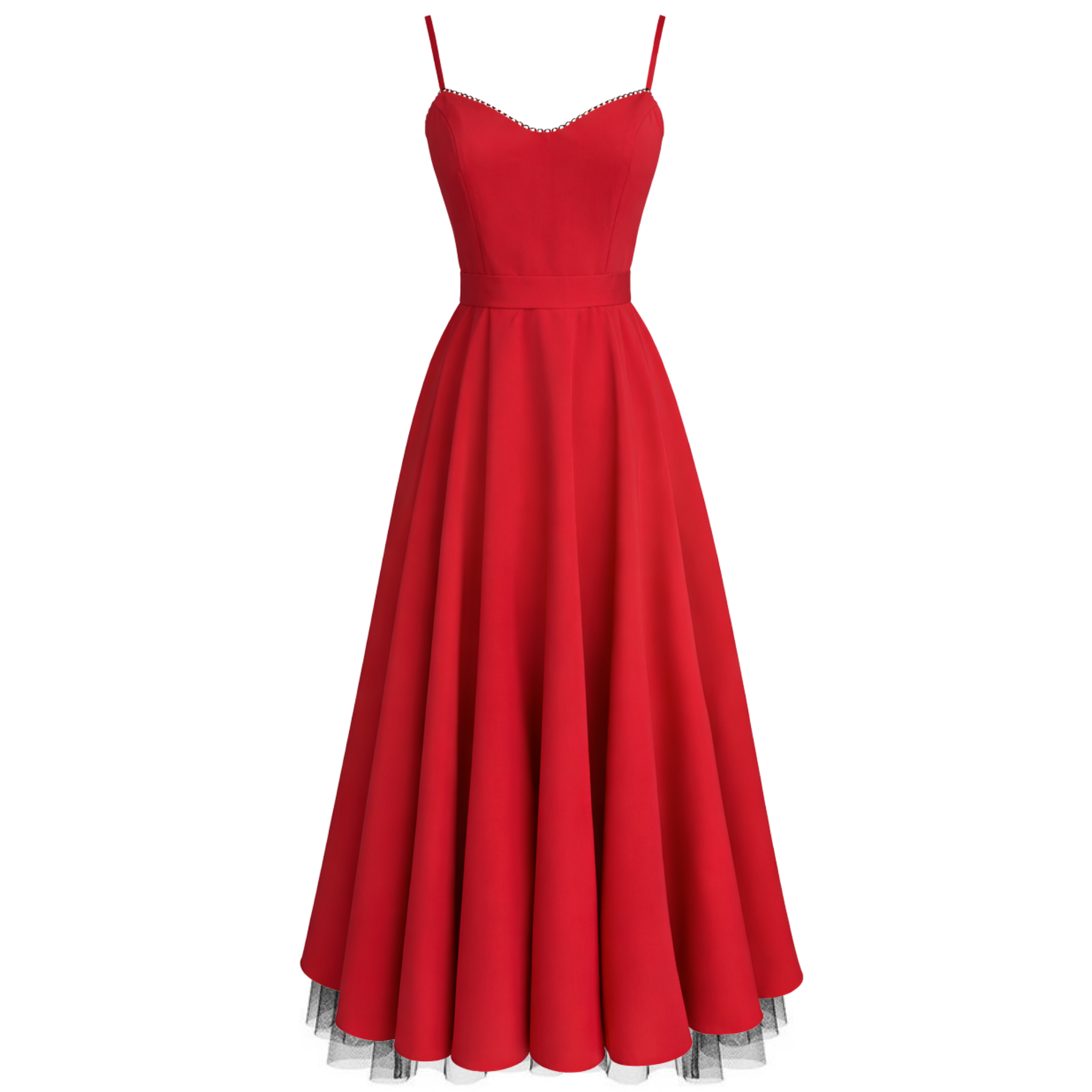 SCARLETT HEART COLLAR STRAPPY DRESS RED
