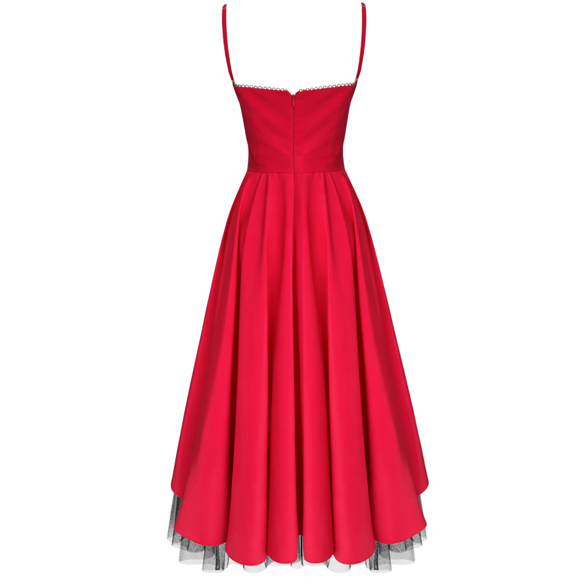 SCARLETT HEART COLLAR STRAPPY DRESS RED