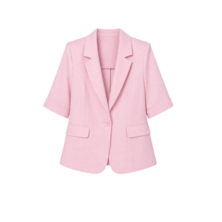 SERA %100 KETEN KISA KOL CEKET PEMBE