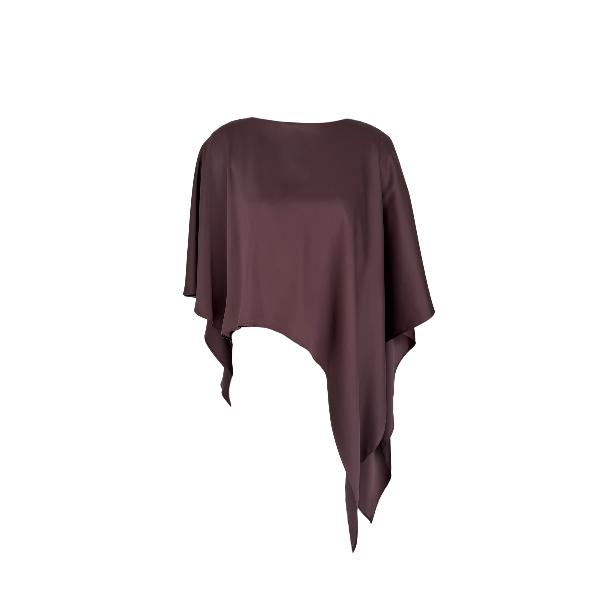 SHELLY ASYMMETRIC STYLE BLOUSE CHOCOLATE BROWN