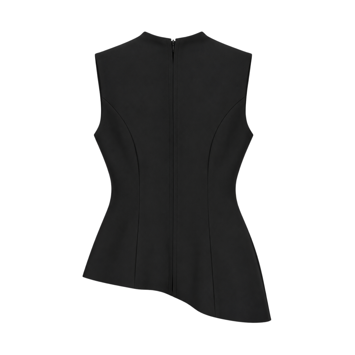 ASYMMETRICAL BLOUSE AND SKIRT SET BLACK