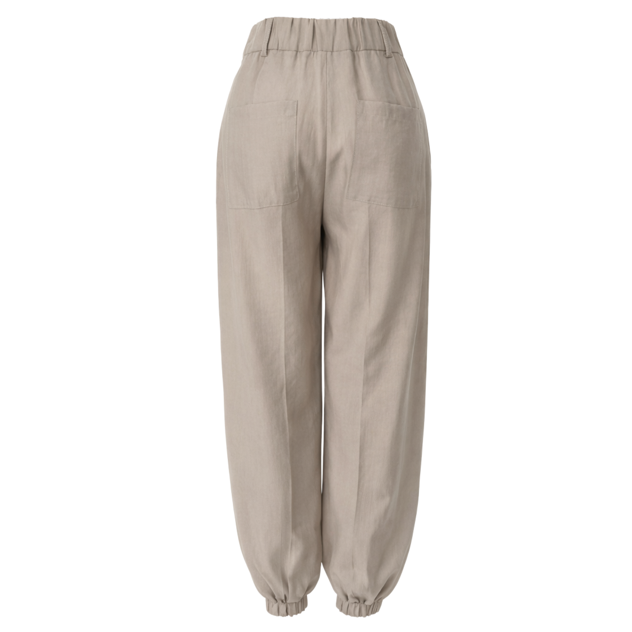 LEG DETAIL TENCEL TROUSERS STONE