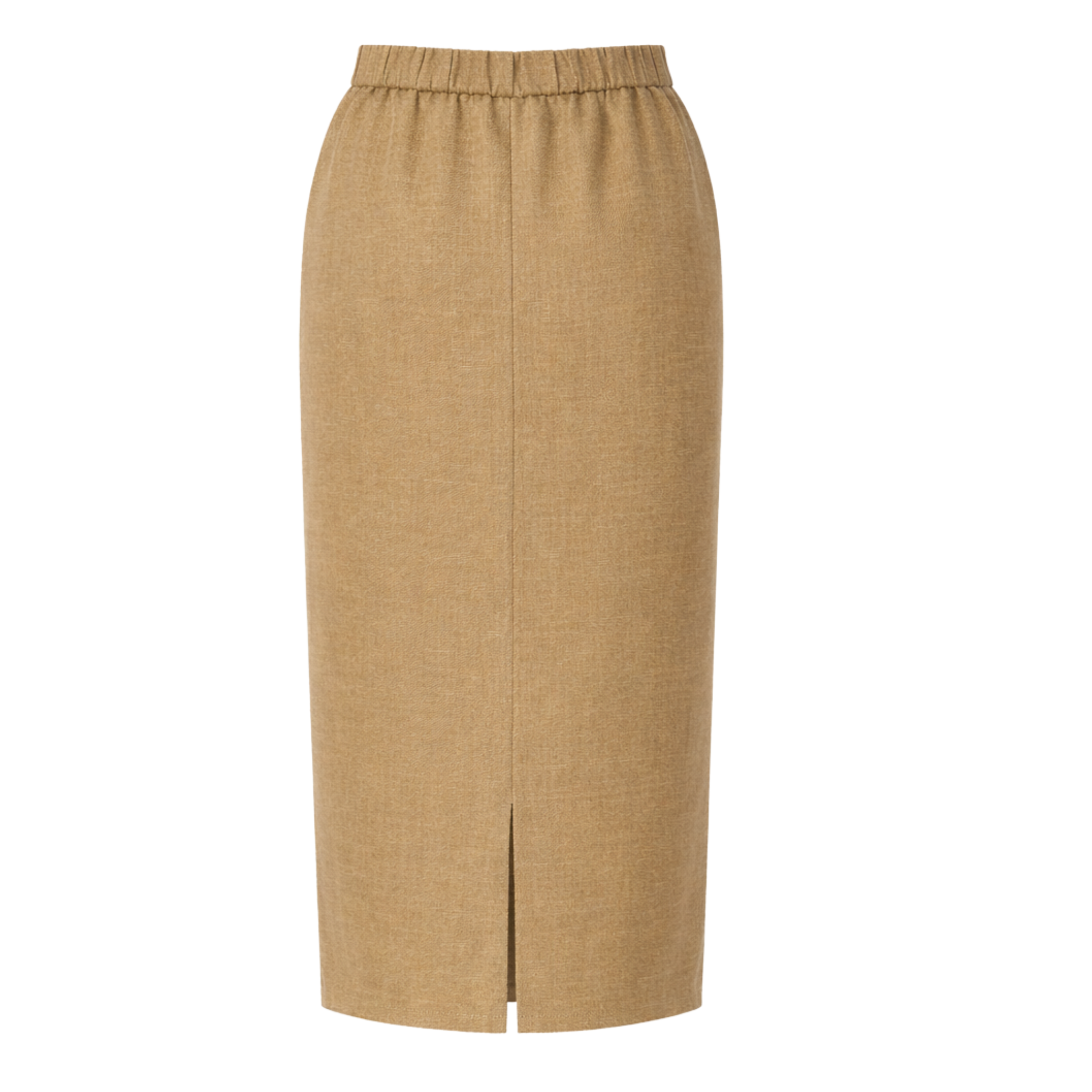 CHAIN DETAIL VEST AND PENCIL SKIRT SET CAMEL