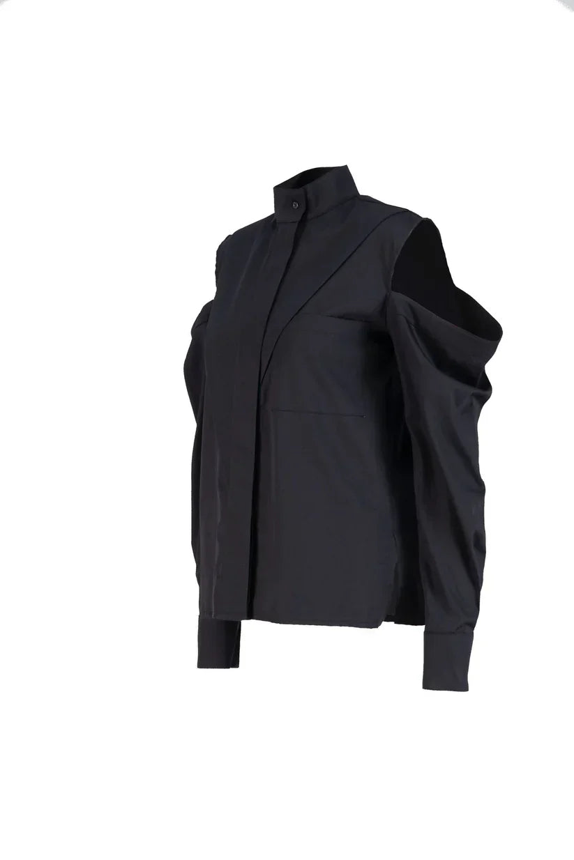 EMMA OFF-SHOULDER SHIRT BLACK