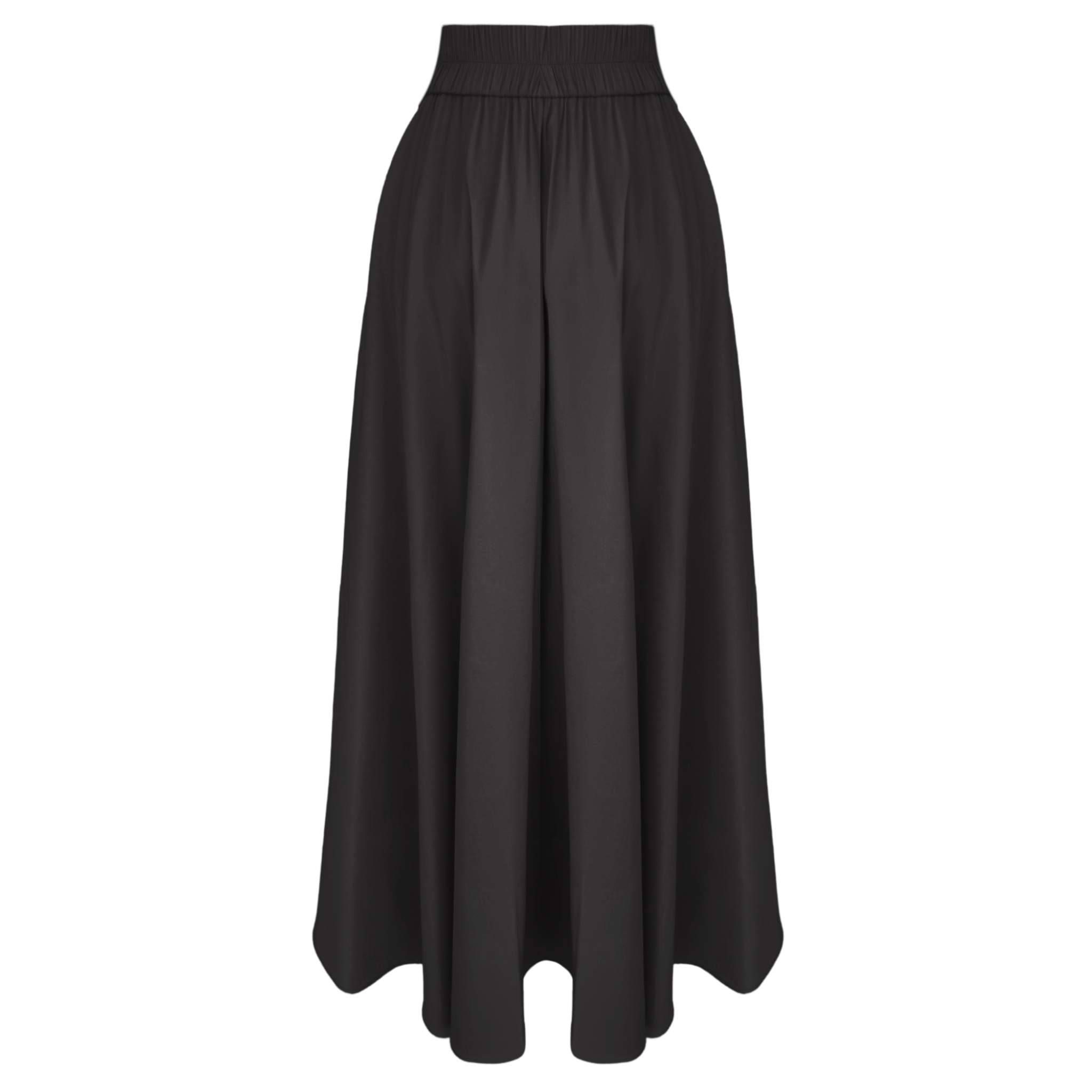 BOW DETAIL MAXI LENGTH TAFFETA SKIRT BLACK