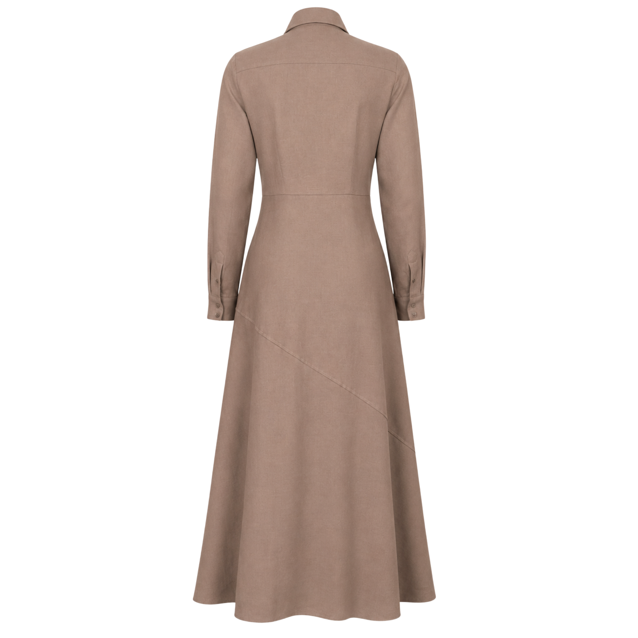 100% LINEN SHIRT DRESS MINK