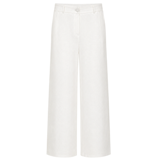 BOYDAN ASTARLI %100 KETEN PANTOLON BEYAZ