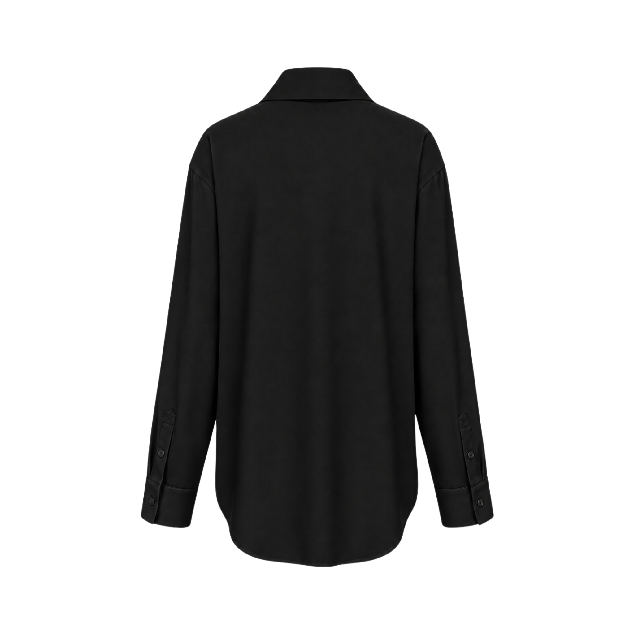 TASARIM DÜĞMELİ OVERSİZE COTTON GÖMLEK SİYAH