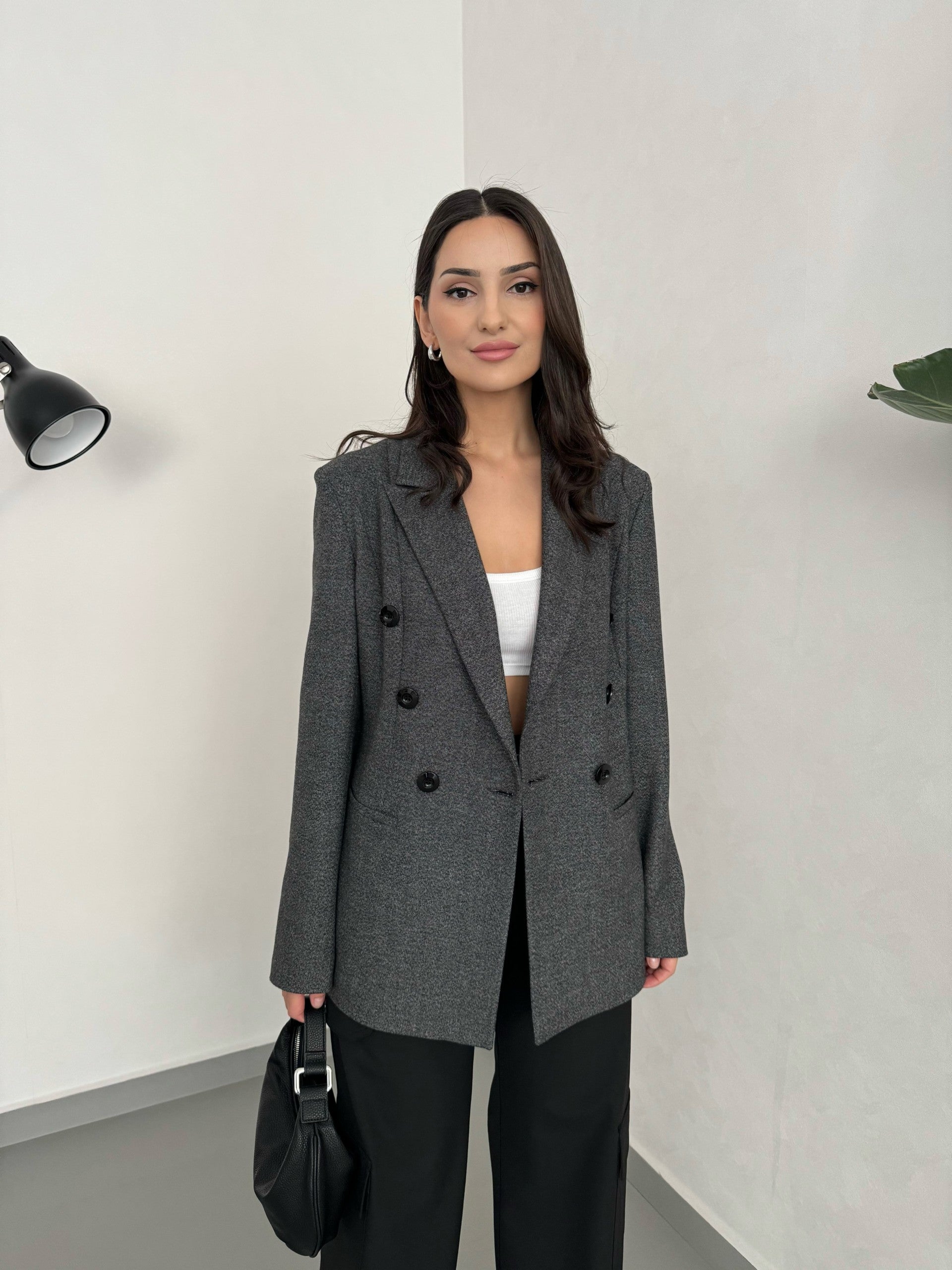 DREW BELTED JACKET ANTHRACITE