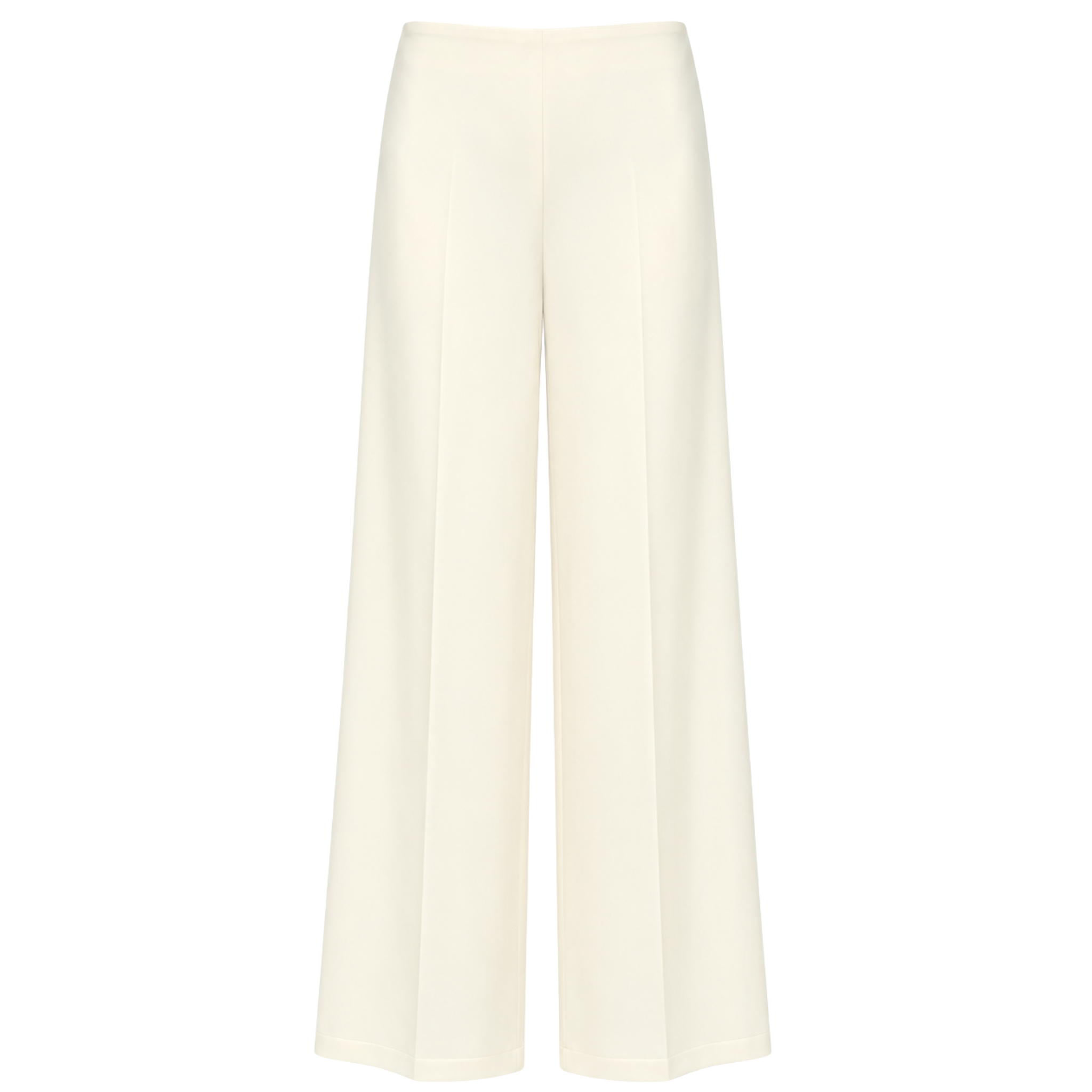 HIGH WAIST WIDE LEG FLOWY TROUSERS ECRU