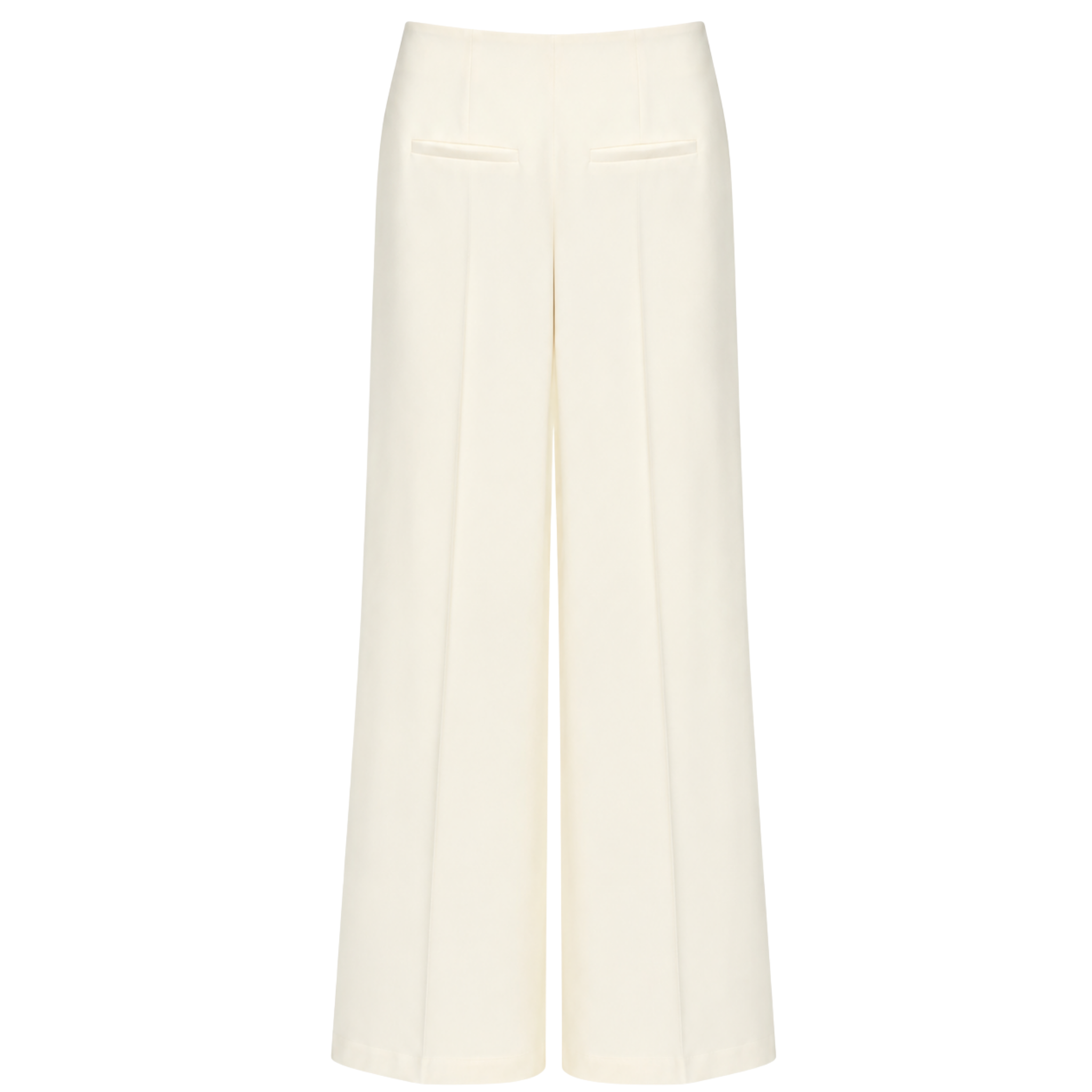 HIGH WAIST WIDE LEG FLOWY TROUSERS ECRU